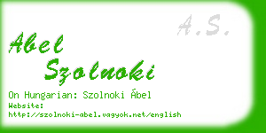 abel szolnoki business card
