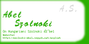 abel szolnoki business card